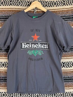 Heineken Beer Shirt Adult Medium Grey Amsterdam Official Merchandise Promo Tee